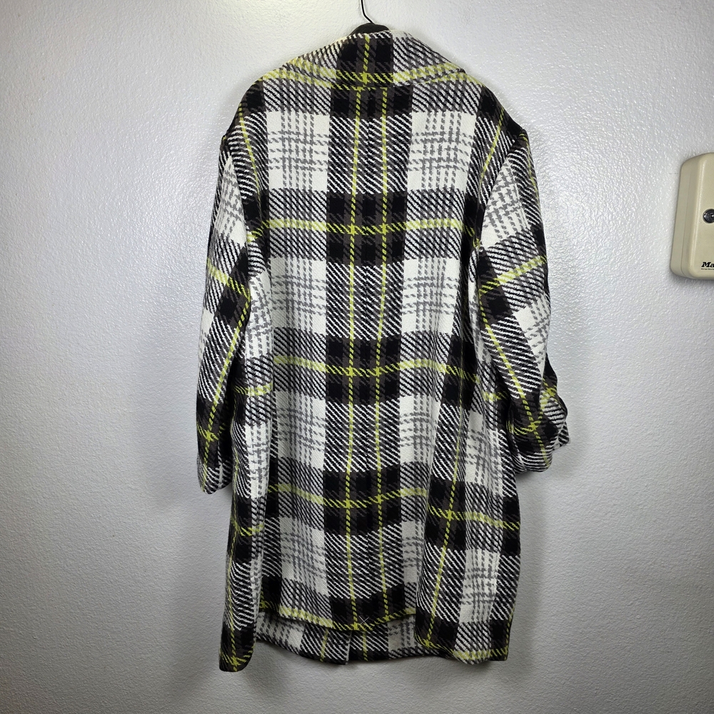 Thread Collective Women's Bold Plaid‎ Coat w/ Oversized Collar LemonPld Size 2X - Picture 2 of 7